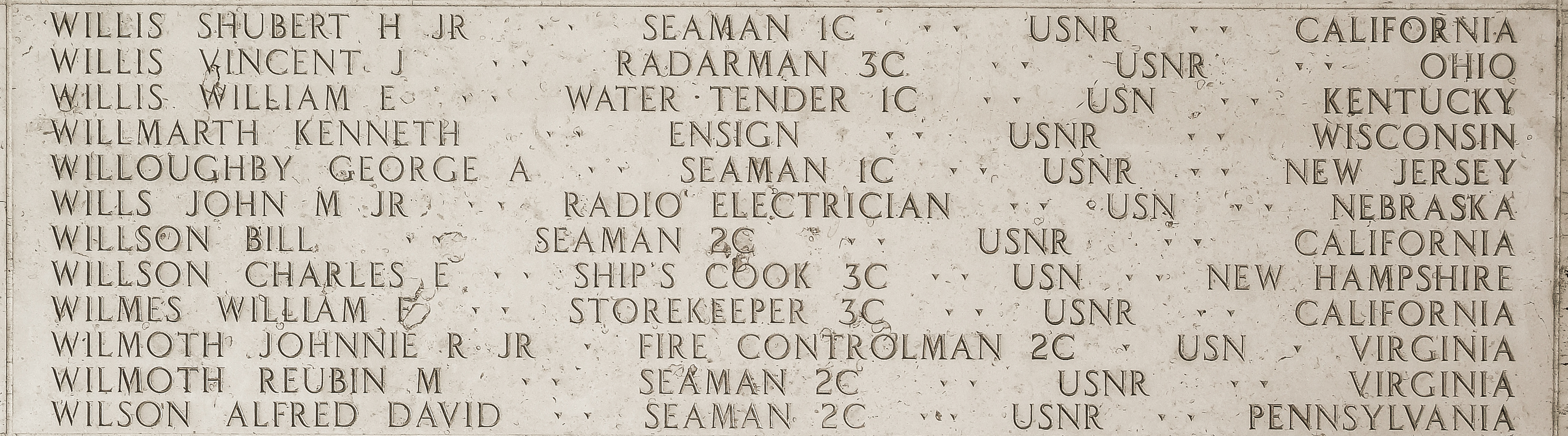Reubin M. Wilmoth, Seaman Second Class